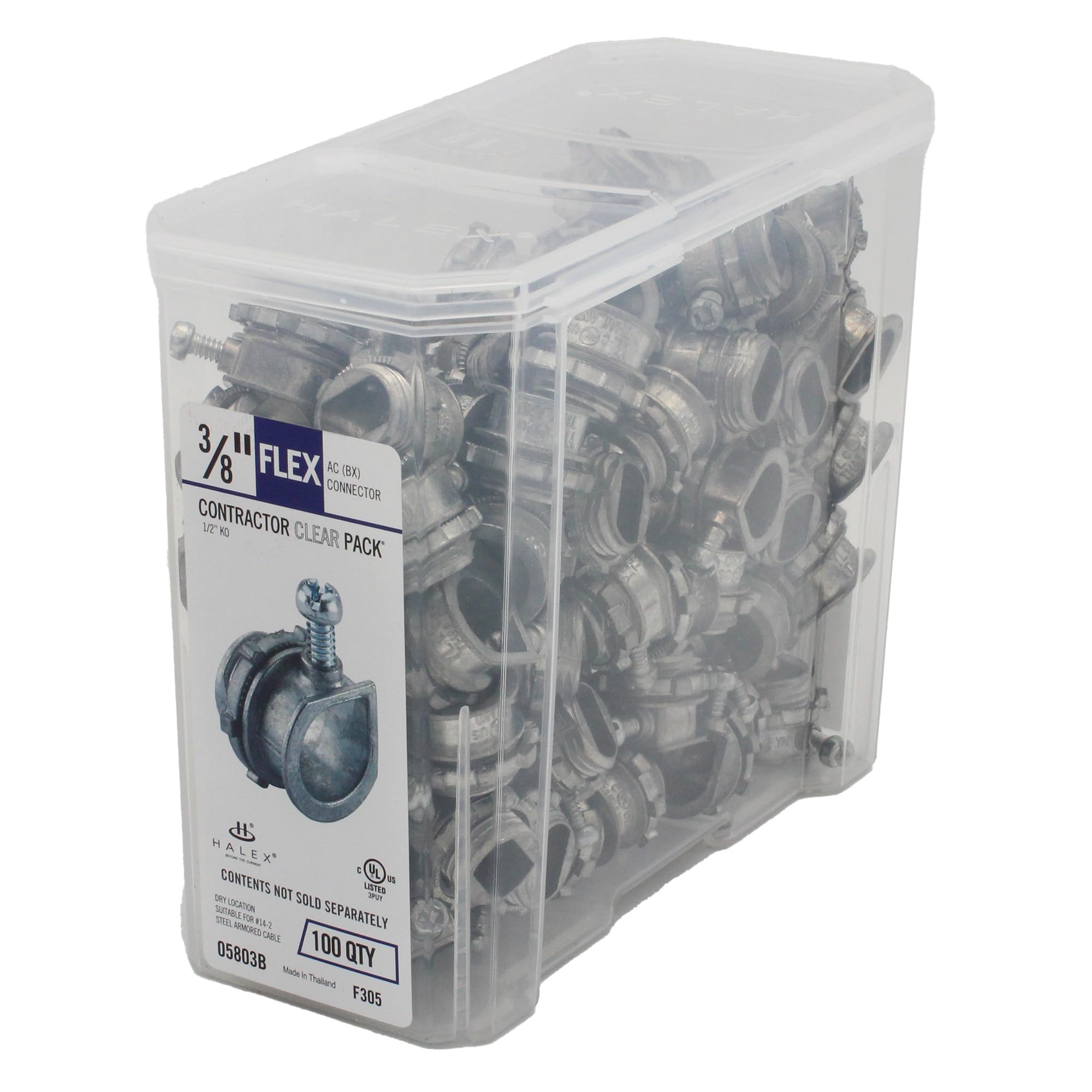 Halex 3/8 in. AC/BX Cable Set-Screw Connector (05803B) for FMC and